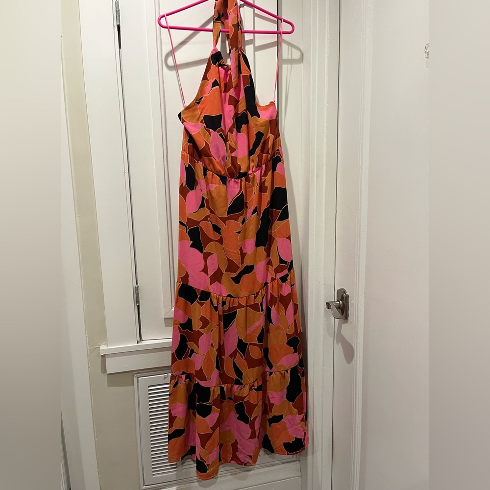 NWT Sanctuary Pink and Orange Halter Maxi Dress